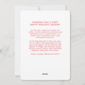 Rood en Wit Eenvoudige Scallop Feestdagenkaart (Achterkant)