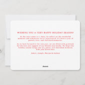 Rood en Wit Eenvoudige Scallop Feestdagenkaart (Achterkant)