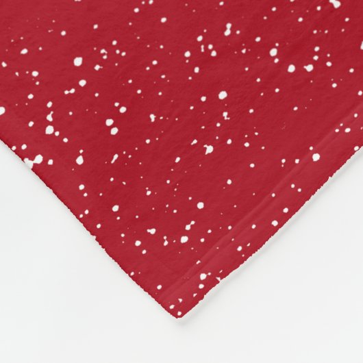 Rood en Wit Eenvoudige Strooi Modern Monogram Fleece Deken (Hoek)