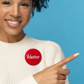 Rood en Wit Eenvoudige Vrijwilliger Ronde Button 5,7 Cm