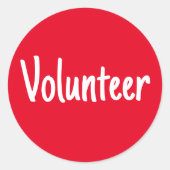 Rood en Wit Eenvoudige Vrijwilliger Ronde Sticker (Voorkant)