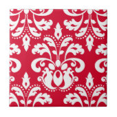 Rood en wit elegant kerstmasker tegeltje (Voorkant)