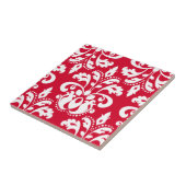 Rood en wit elegant kerstmasker tegeltje (Zijkant)