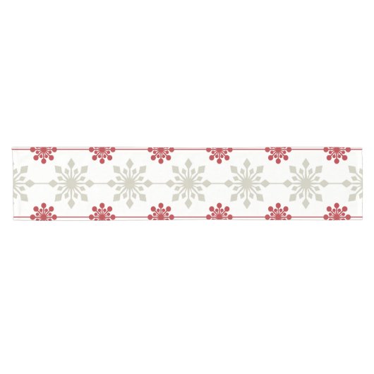 Rood en wit elegant snowflake kerstpatroon korte tafelloper (Horizontaal)