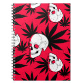 Rood en wit en zwart wiet en schedels notitieboek (Voorkant)