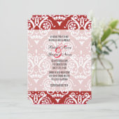 Rood en wit Engels huwelijk uitnodiging (Staand voorkant)