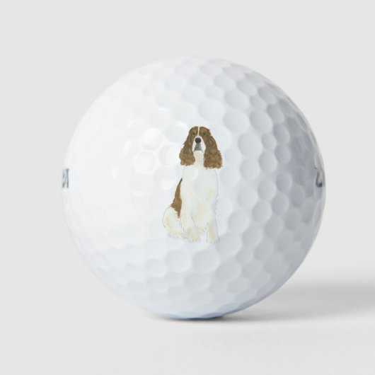 Rood en wit Engels Springer Spaniel Golfballen (Voorkant)