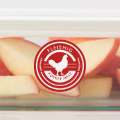 Rood en wit etiket Kosher Vlees Labels (Aangebracht)