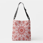 rood en wit, etnische bandana crossbody tas (Achterkant)