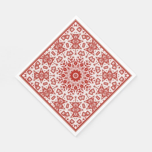 rood en wit, etnische bandana servet (Hoek)