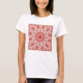rood en wit, etnische bandana t-shirt (Voorkant)