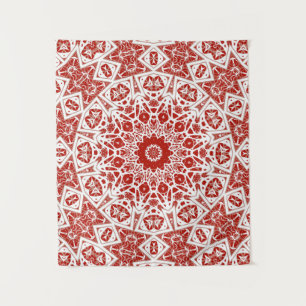 rood en wit, etnische bandana wandkleed