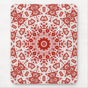 rood en wit, etnische sjaal muismat