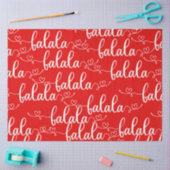 Rood en wit Fa la la Hearts Kerstmis Tissuepapier (Craft)