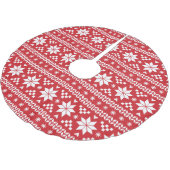 Rood en wit Fair Isle Patroon Kerstboom Rok (Gekanteld)