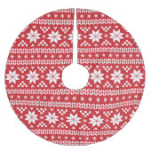 Rood en wit Fair Isle Patroon Kerstboom Rok (Voorkant)