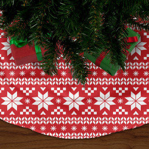 Rood en wit Fair Isle Patroon Kerstboom Rok