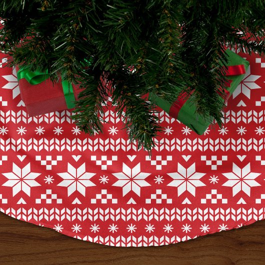 Rood en wit Fair Isle Patroon Kerstboom Rok