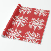 Rood en wit Feestelijke Kerst Patronen Wrappi Cadeaupapier (Uitgerold)