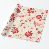 Rood en wit Feestelijke Kerstpatronen Cadeaupapier (Uitgerold)