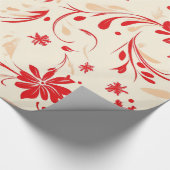 Rood en wit Feestelijke Kerstpatronen Cadeaupapier (Hoek)