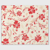 Rood en wit Feestelijke Kerstpatronen Cadeaupapier (Vlak)