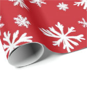 Rood en wit Feestelijke Kerstpatronen Cadeaupapier (Rol Hoek)