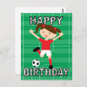 Rood en Wit Feestvarken 1 van het voetbal Briefkaart (Voorkant / Achterkant)