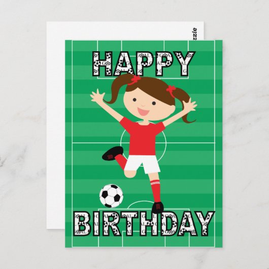 Rood en Wit Feestvarken 1 van het voetbal Briefkaart (Voorkant / Achterkant)