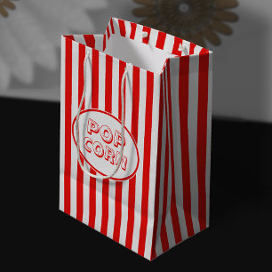 Rood en wit film thema popcorn medium cadeauzakje