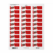 Rood en Wit Filmstrip Foto Retouradres Etiket (Full Sheet)