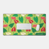 Rood en wit flamingo bloemen patroon bureaumat (Keyboard & Muis)