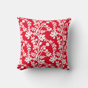 Rood en wit flesje herstellend patroon kussen