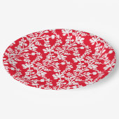 Rood en wit flesje herstellend patroon papieren bordje (Gekanteld)