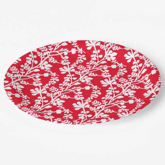 Rood en wit flesje herstellend patroon papieren bordje (Gekanteld)