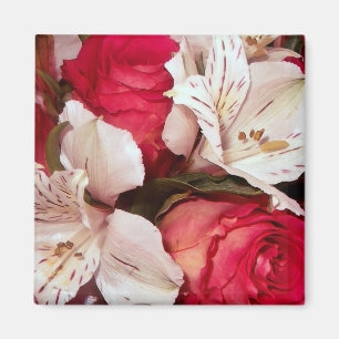 Rood en wit floreel geluk magneet
