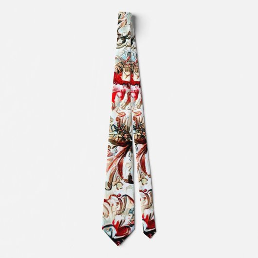  rood en wit floreel stropdas (Voorkant)