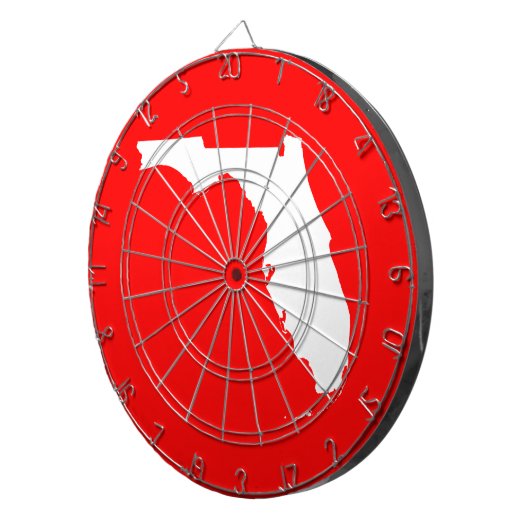 Rood en wit Florida Dartbord (Voorkant Rechts)
