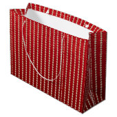 Rood en Wit Fluwelen-Uitzicht Groot Cadeauzakje (Achterkant Gekanteld)