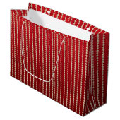 Rood en Wit Fluwelen-Uitzicht Groot Cadeauzakje (Voorkant Gekanteld)