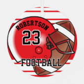 Rood en wit Football Metalen Ornament (Achterkant)