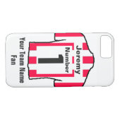 Rood en wit Football Shirt Kies naam en team Case-Mate iPhone Case (Achterkant (Horizontaal))