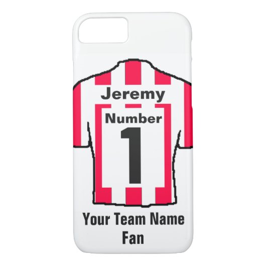 Rood en wit Football Shirt Kies naam en team Case-Mate iPhone Case (Achterkant)