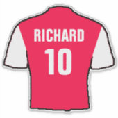 Rood en wit Football Shirt op een Sticker (Voorkant)