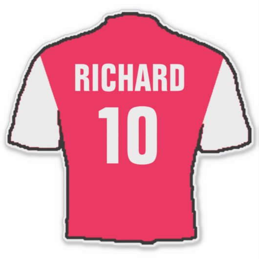 Rood en wit Football Shirt op een Sticker (Voorkant)