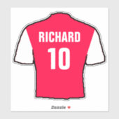 Rood en wit Football Shirt op een Sticker (Vel)