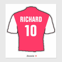 Rood en wit Football Shirt op een Sticker