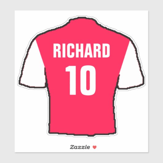 Rood en wit Football Shirt op een Sticker (Vel)