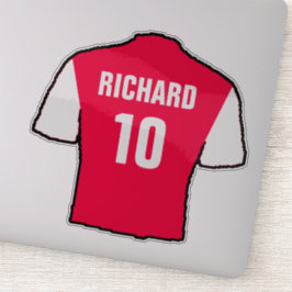 Rood en wit Football Shirt op een Sticker