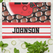 Rood en wit Football Theedoek (Gevouwen)